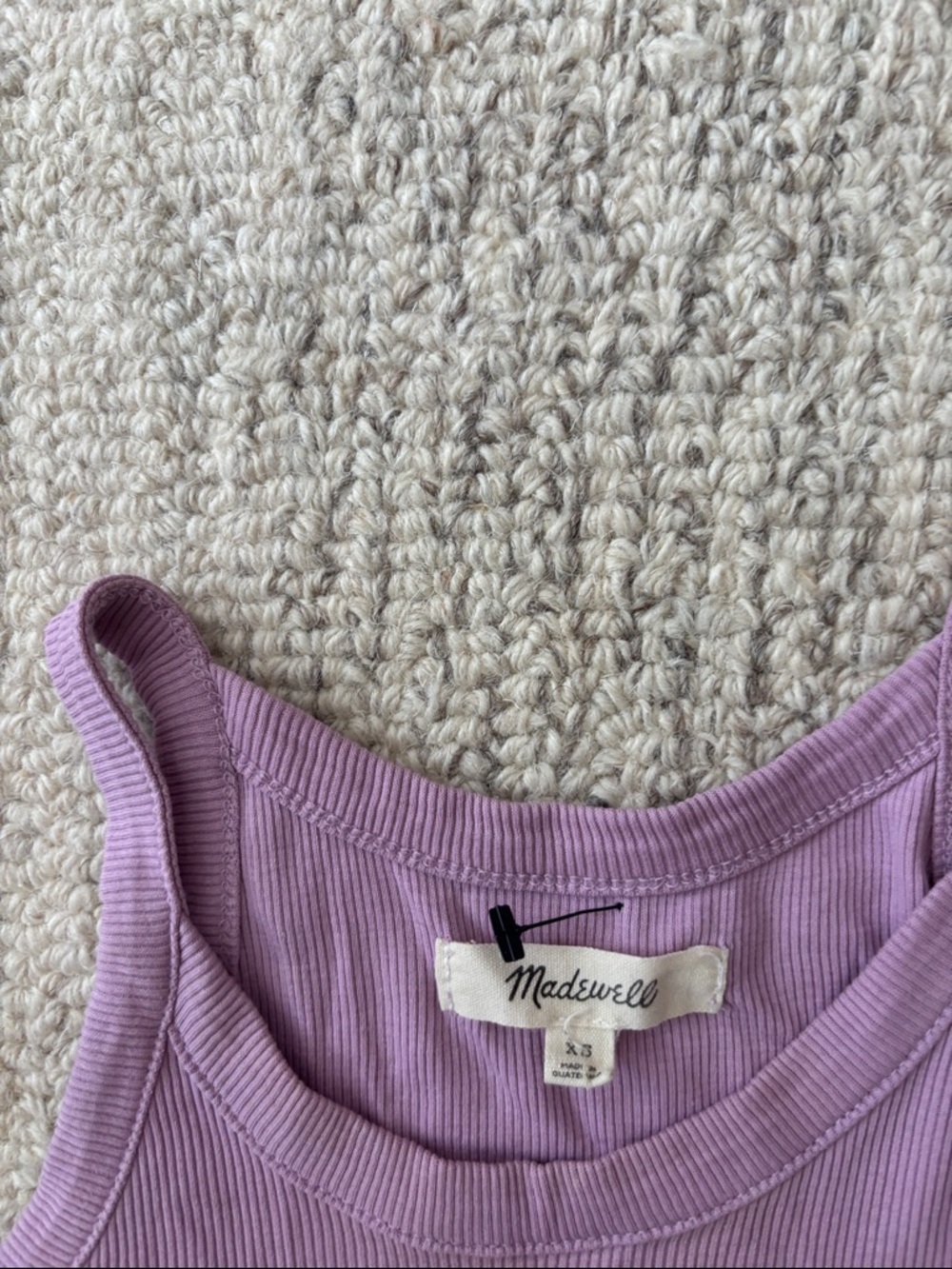 Madewell Ribbed High Neck Tank Top Lavender - Picture 4 of 10